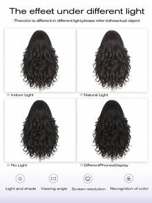 26 Inch Synthetic Glue-Free Half Wig, Afro Kinky Curly Clip-In Half Wig, For Daily Wear & Party (Natural Black) - Multicolor - View 11