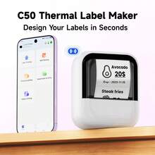 ORICO - Mini Label Printer, Wireless Tattoo Transfer Printer, Includes 3 Rolls Of Colored Continuous Stickers, 15 X 50 Label Stickers 3 Rolls, 30 X 50mm White Labels 1 Roll, 50 X 130mm Tattoo Paper 10 Sheets, Tattoo Printer Kit Suitable For Tattoo Artists, Tattoo Experts And Tattoo Beginners, Compatible With Android And IOS. - Printer + 3 Colors + 3 Labels - View 4