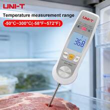 UNI-T 1pc Food Thermometer: 2-In-1 Probe And Infrared Thermometer With FSTN Full-Angle Display And Foldable Probe, Measures Household Water And Oil Temperature - A63 - View 3