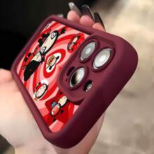 Funda para móvil Pucca and Friends con estampado de corazones, compatible con Samsung, Apple, VIVO, OPPO, , ,  y Honor. Fabricada en TPU, ofrece protección contra golpes y caídas. Un regalo ideal para amigos y familiares. - Vino tinto - Ver 4