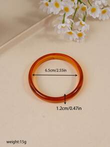 Bộ 4/1 vòng tay tròn kiểu cổ điển tối giản bằng acrylic và nhựa, phù hợp cho nữ giới đeo hàng ngày, có thể đeo chồng lên nhau, là lựa chọn quà tặng hoàn hảo cho các dịp lễ. - Màu trắng đục dày - Xem 5