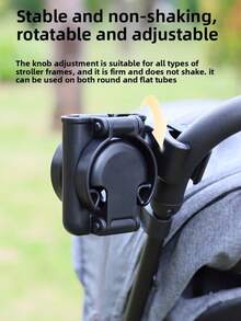1pc Foldable Universal 3-In-1 Stroller Cup Holder, Suitable For Cross-Border Strollers, Stroller Bottle Rack, Beverage And Milk Bottle Holder Accessory - Multicolor - View 7