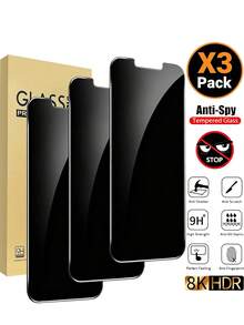 Shockproof Anti-Spy Phone Screen Protector 3pcs Privacy Tempered Glass Screen Protector For IPhone 17 Pro Max. High-Hardness Tempered Glass Provides Daily Privacy Protection. Smooth Touch, Sensitive Touch, Professional Privacy Technology. Suitable For IPhone 17 Pro/17 Air/17/17E/16 Pro Max/16 Pro/16 Plus/16/16E/15/14/13/12/11 And Other Models. Compatible With Various Phone Cases And Accessories. Provides Phone Protection And Privacy Protection Mother's Day Gift Anniversary Gift - Black - View 25
