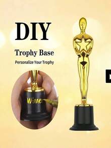 1/8/12/16/20pcs Gold Trophy Statue Set, Plastic Movie Award Style Trophy For Party Prizes, School Awards, Competition Rewards, Award Ceremonies & Thank You Gifts. Made Of Lightweight Plastic, These Award Trophies Are Suitable For Party Prizes - Multicolor - View 5