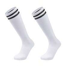 1 par de calcetines de fútbol de caña alta para niños y niñas, calcetines de fútbol cómodos y transpirables, calcetines deportivos que absorben el sudor, calcetines de fútbol gruesos, adecuados para correr, fútbol, baloncesto, rugby de adolescentes, uso profesional en entrenamiento deportivo, adecuados para todas las estaciones. - Multicolor - Ver 11