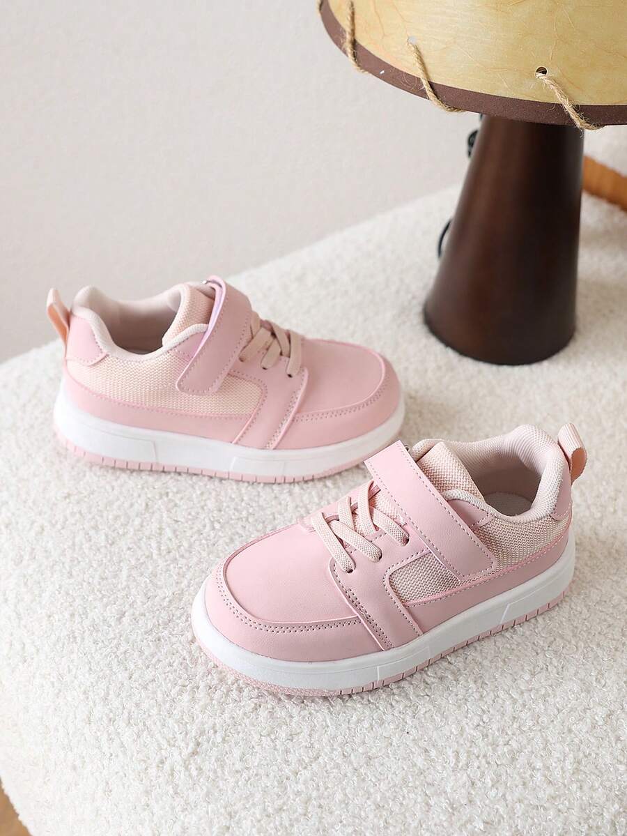 1 Pair Kids Shoes, Boys/Girls Spring/Autumn New Breathable Anti-Slip Running Sneakers - Pink - View 1