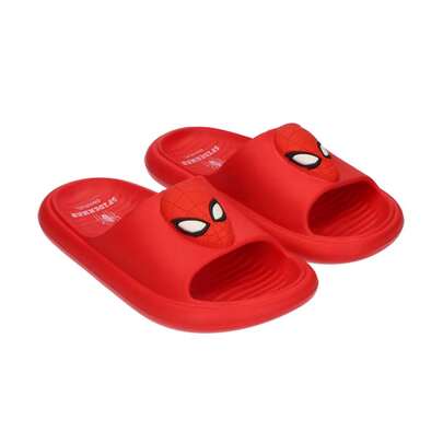 Cerdá Marvel Comics Unisex Adult Slide Flip Flops - Lightweight, Comfortable And Durable 100% EVA Beach And Pool Sandals, Black With Superhero Print, Size 40/41, Officially Licensed