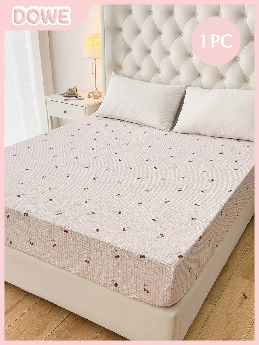 1pc Bohemian Style Wrinkled Texture Mattress Protector Cover, Deep Pocket Design, Soft & Breathable, Fits Various Bed Sizes