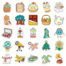 50 PIEZAS Pegatinas de graffiti de dibujos animados lindos y con estilo dibujados a mano, para decorar DIY cuadernos, guitarras, tazas, cascos, decoración de festivales creativos, suministros de scrapbooking - Multicolor - Ver 3