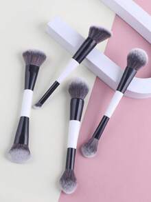 4pcs Double-Ended Makeup Brush Set. Multi-Functional Foundation, Blush, Powder, Highlighter, Contour And Concealer Brushes, Designed For Women,Brush Set,Makeup Brush Kit,Make Up Brush Set,Make Up Set Complete,Makeup Brush Set,Complete Makeup Kit,Brush Kit,Brushes Makeup Set,Makeup Gift Set,Set,Giveaways,Professional Makeup Brushes,Complete Makeup Set - Black and White - View 9