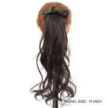 Extensión de cabello con cola de caballo rizada larga con clip de mariposa para mujer, cabello ondulado suave y en capas, realzador de volumen del cabello, accesorio de cola de caballo de cabello sintético liso - Multicolor - Ver 6
