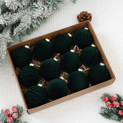 Bộ 12 quả cầu Giáng sinh màu xanh đậm phủ nhung, đồ trang trí cây thông Noel, quả cầu nhung, đồ trang trí Giáng sinh, đồ trang trí Giáng sinh vui vẻ, đồ trang trí nhà cửa, quà nhét tất Giáng sinh, đồ trang trí Giáng sinh, đồ thủ công Giáng sinh, quả cầu Giáng sinh, đồ dùng tiệc Giáng sinh, trang trí phòng, đồ trang trí treo Giáng sinh, trang trí đêm Giáng sinh, quà tặng Giáng sinh, đồ nhét túi quà Giáng sinh, quà tặng năm mới 2027, trang trí mùa đông.