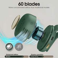 Portable Silent Mini Bladeless Clip-On Fan, Adjustable 3-Speed Levitation Turbine Fan For Shirt, Waist, Outdoor, Travel And Office, Travel Accessory, Gift - Multicolor - View 8
