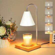 Calentador de cera y vela 2 en 1 con regulador, calentador de vela electrónico con temporizador de 2H/4H/8H, lámpara calentadora de vela con brillo ajustable para decoración del dormitorio, regalo de Navidad/Día de la Madre/Inauguración de la casa - Enchufe EU Tipo C(220-240V) - Ver 3
