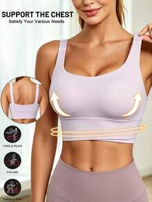 Yoga Tank Tops Breathable Sports Bra With Shockproof And Gathered Function Giving You A Beautiful Back Shape Workout Tank Gym Top - Purple - View 2