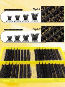 CMAYOME 384/416/448 Clusters Of D-Roll High-Capacity False Eyelashes, 10-16mm Long-Lasting Soft And Reusable Single Cluster False Eyelashes, Including Set Glue, Tweezers, Brushes, Suitable For Beginners, Different Densities Can Be Matched With Different Eye Makeup, Travel, Daily Commuting, Anime Makeup, Festivals, Music Festivals, Gifts For Mother's Day - Multicolor - View 6