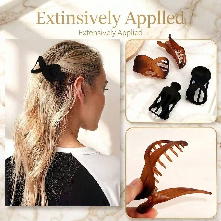 1 pieza/2 piezas Pinzas para el cabello con forma de 8 disponibles en acabados brillantes y mates, pinzas de agarre fuerte y antideslizante para mujeres y niñas, pasadores de cabello duraderos y ligeros para cabello grueso, fino, largo y rizado, accesorios de moda perfectos para uso diario, trabajo, citas, fiestas, vacaciones, viajes y peinados casuales, pinzas de cabello elegantes y irrompibles para todo tipo de cabello