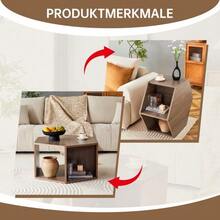 Multifunctional Hexagonal Coffee Table (79 X 69.4 X 40 Cm) – Modern Design, Easy To Assemble For A Variety Of Spaces, Offering Richer Living Solutions - Brown - View 9