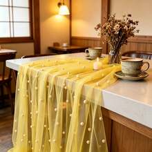 1 khăn trải bàn voan màu vàng, kiểu Bohemian, kích thước 90*180cm/90*400cm, khăn trải bàn dài bằng chiffon mềm mại, thích hợp cho tiệc mừng em bé, trang trí tiệc sinh nhật, trang trí tiệc em bé, trang trí bàn ăn, trang trí đám cưới, đồ dùng cho tiệc cô dâu, trang trí nhà cửa, trang trí ghế, trang trí bàn trang điểm, đồ dùng cho tiệc mùa xuân. - Nhiều màu - Xem 5