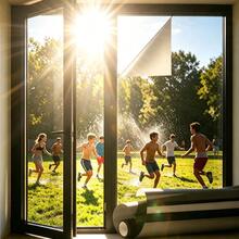 One Way Window Privacy Film, Window Tint For Home, Sun Blocking UV Heat Blocker, See Out Not In Reflective Mirror Film, Removable Static Cling Glass Door Cover, Black Silver - 1PC - View 15
