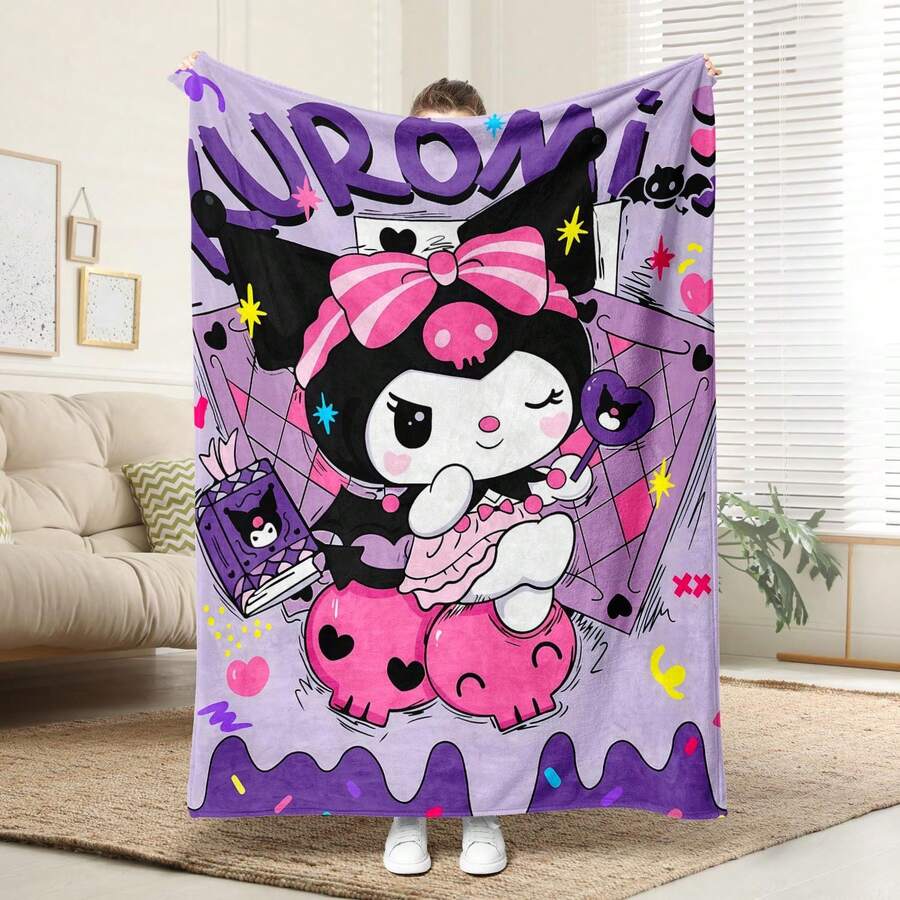SANRIO 1件裝三麗鷗圖案印花超細纖維沙灘巾，適用於海灘、游泳池、露營與旅行、浴室、健身、瑜珈，柔軟舒適 - 彩色 - 查看 1