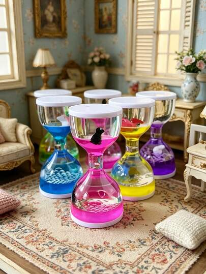 1 pieza Temporizador líquido creativo de 11cm, con opciones de multicolor, decoración de gota de aceite de animal colorido, decoración de goteo, regalo para Navidad, Año Nuevo