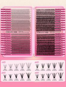 800/740/720 Pieces Of Maple Leaf D-Shaped Curled False Eyelashes, Brand New 8-16mm D-Shaped Cat-Eye Eyelashes, Dense Autumn Maple Leaf False Eyelashes, DIY Eyelash Extension Kit, Natural Effect, Ultra-High Density, Intelligent, Ultra-Soft And Lightweight, Reusable Personal False Eyelashes - D - View 7
