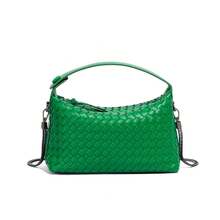 Bolso de mujer tejido a mano, fresco y dulce, elegante y versátil, se puede usar como bolso de mano o como bolso de hombro/cruzado.Bolso tote de cuero genuino mexicano Kamel Reina para mujer, grande y duradero. - B1730-1# Verde - Ver 14