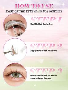 MAANGE 168 Clusters C Curl Cat Eye Eyelashes Brown Fluffy, Natural Cartoon Style Eyelashes, Enlarging Eyes And Extending Eye Tail, Doll Style False Eyelashes, Dense Single Lash Extension, Suitable For Travel, Party, Work Occasions, Eyelashes, Brown Lash Extensions, Dense Eyelashes, False Eyelashes, Lash Clusters, Lash Sets - D - View 6