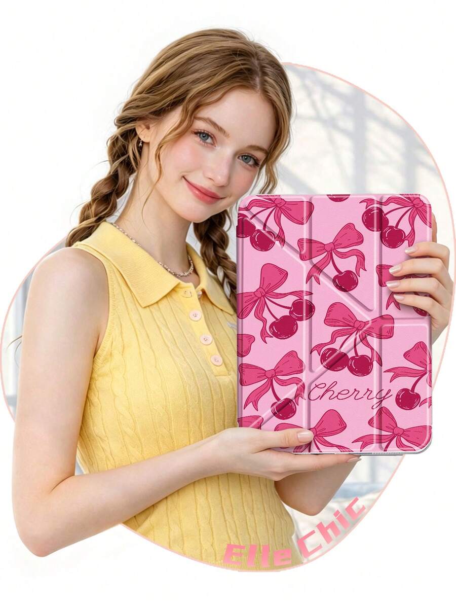 Ốp bảo vệ hình nơ màu hồng cánh sen họa tiết quả anh đào, tương thích với iPad Air 8 (M4) 2026 (11 inch), Air 4/5 10.9 inch, 7/8/9 10.2 inch, khe cắm bút cảm ứng tích hợp, tương thích với Samsung Tab S6 10.4 inch, tương thích với Kindle thế hệ thứ 11 (2022/2024), Kindle Clara 2E, Clara Colour, Clara BW (6 inch) và Libra Colour (7 inch), thiết kế dễ thương, nữ tính và thời trang, trang trí bàn làm việc, thích hợp cho sinh nhật và các ngày lễ. - Nhiều màu - Xem 1