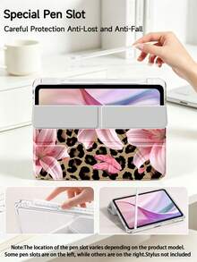 Ốp bảo vệ họa tiết da báo nâu và hoa ly hồng, tương thích với iPad Air 8 (M4) 2026 (11 inch), Air 4/5 10.9 inch, 7/8/9 10.2 inch, khe cắm bút cảm ứng tích hợp, tương thích với Samsung Tab S6 10.4 inch, tương thích với Kindle thế hệ thứ 11 2022/2024, Kindle Clara Bw 2024 (6 inch), Kindle Libra Colour 2024 (7 inch), ốp da kiểu Ins, thích hợp cho mùa tựu trường. - Nhiều màu - Xem 7