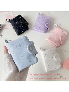 1pc Cute Star Pattern Portable Travel Coin Purse, With Zipper Pouch For Convenient Storage Of Coins, Earphones And Daily Small Items, Sweet Star Design Suitable For Women, Students And Daily Use, Also Can Be Used As A Gift - Storage Bag - View 8