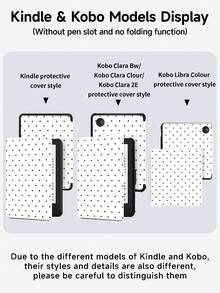 黑白波点图案保护套，兼容 iPad Air 8(M4)2026(11 英寸)、Air 4/5 10.9 英寸、7/8/9 10.2 英寸，内置笔槽，兼容三星 Tab S6 10.4 英寸，兼容 Kindle 第 11 代(2022/2024)、Kindle Clara 2E、Clara Colour、Clara BW (6 英寸) 和 Libra Colour (7 英寸)，可爱少女时尚设计，平板电脑桌面装饰，生日和节日礼物。 - 彩色 - 查看 9