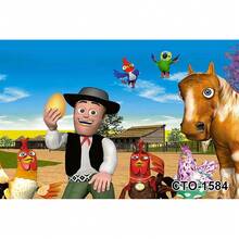 Custom Green Grass Farm Barn Animal Tractor Photo Background Vinyl La Granja De Zenon Photo Studio Kids 1st Birthday Backdrop - Loại I - Xem 13
