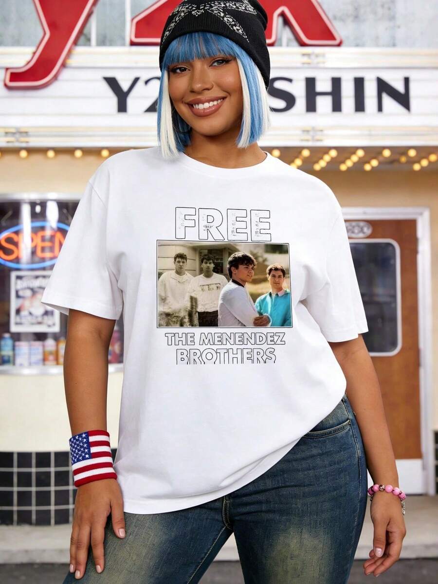 Camiseta de manga corta con cuello redondo suave y casual de verano para mujer, tops para salir, vintage, Gen Z, tops, curvas, ropa Y2K, algodón, Italia, Grecia, tops de mujer, tops bonitos, camisetas gráficas, conjuntos de primavera, estilo callejero americano, casual deportivo, estilo unisex, estilo casual urbano, casual, jersey, camisetas holgadas, ropa de calle retro, estilo de los 90, estilo de los 2000, subcultura, estilo europeo, tops negros, tops blancos, conjuntos de fiesta de los 90. Blanco - Blanco - Ver 1