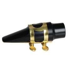 Boquilla Para Saxofón Soprano Con Tapa Caña Y Abrazadera, De Apertura Media 1.48mm - Negro - Ver 3