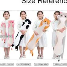 Kekeso Almohada Gigante de Gato de Peluche con Dibujos para el Cuerpo del Gatito, Juguete para NiñOs y Novias (70cm/27.55inch, Gray) - Gris 110 - Ver 3
