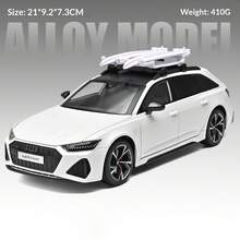 1:24 Simulation RS6 Alloy Car Model, Sound & Light, Toy Car, Birthday Gift For Car Enthusiasts And Collectors - Multicolor - View 7