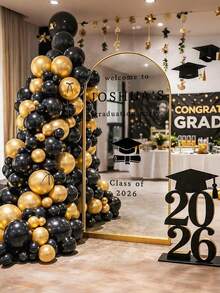 1 pieza Pegatina personalizada de espejo para fiesta de graduación, "Bienvenido a mi fiesta de graduación" Calcomanía de espejo, Pegatina de espejo de polietileno DIY para fiesta de graduación, Letrero de bienvenida personalizado para fiesta de graduación, Letrero de bienvenida adecuado para graduación, Suministros para fiesta de graduación - Multicolor - Ver 4