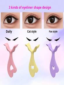 3pcs Cat Eye Shaped Silicone Eyeliner Stamp Makeup Tools - Multicolor - View 8