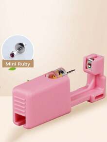 2026 Nuevo 2/6/10 piezas Herramienta desechable indolora para perforar orejas, Kit estéril hipoalergénico de pistola para perforar orejas y nariz, Fácil de usar - Rosa - Ver 21