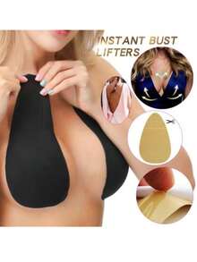 2pcs Non-Woven Fabric Bra Pads, Self-Adhesive Bra, Strapless Bra, Sweat-Proof, Non-Slip, Lift-Up Pads, Suitable For Plus Size Women, Suitable For Summer Dresses, Camisoles, Gowns, Bikinis. Ideal For Wearing Under Wedding Dresses, Can Lift And Gather, Breathable And Comfortable Invisible, Travel Essential, Backless Outfit Essential For Summer/Beach Travel/Women's Supplies/Invisible Gathering Bra - Multicolor - View 4