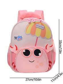 New Cute Pattern Design Student Backpack, Suitable For Boys And Girls, Lightweight And Minimalist, Perfect For School Or Travel - Baby Pink - View 5