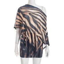 2PCS Comfortable Slimming Versatile Fashionable Sexy Women'S Outfit: Claw Print Off-Shoulder Top And Bodycon Skirt Two-Piece Set - Màu Khaki - Xem 1