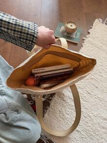 Straw Tote Bag For Women, Large Capacity Handbag, Countryside Style, Versatile For Summer Outings - Multicolor - View 8