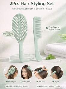 Define Flow Curl Brush Pieptene pentru definirea buclelor pentru copii - Perie cu design ventilat anti-încurcare, ușor de curățat, peri moi, potrivit pentru părul creț și ondulat - Multicolor - Vizualizare 6