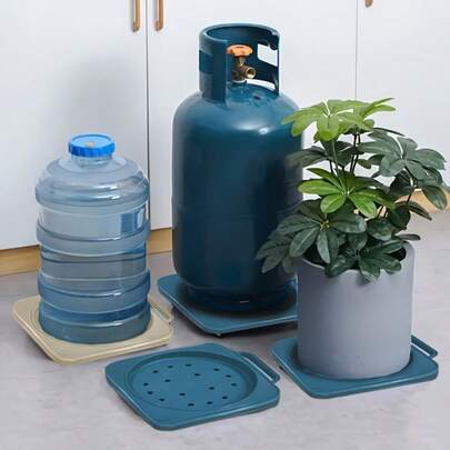 1/2 đế di động cho bình gas LPG nhà bếp, giá đỡ cố định có bánh xe dày dặn, giá đỡ chậu hoa và cây cảnh đa chức năng.