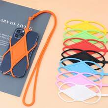 9pcs Multi-Color Silicone Phone Lanyard, Anti-Lost Phone Strap, Universal Neck Strap For Outdoor Travel And Daily Use - Multicolor - View 1