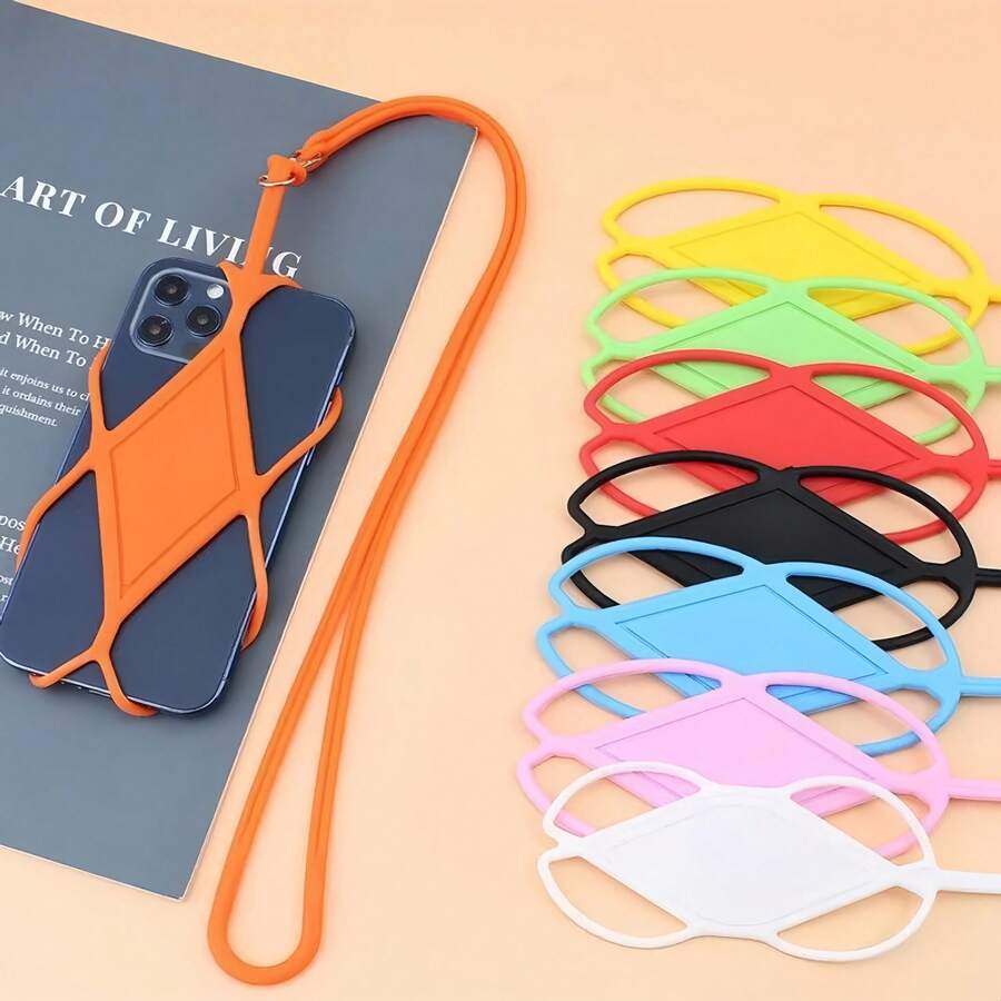 9pcs Multi-Color Silicone Phone Lanyard, Anti-Lost Phone Strap, Universal Neck Strap For Outdoor Travel And Daily Use - Multicolor - View 1