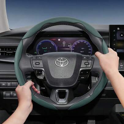Hocasen Bọc vô lăng siêu mỏng bằng da đục lỗ thoáng khí, thiết kế phân đoạn, dành cho RAV4/Corolla/Hilux/Camry/Yaris/Corolla Cross/Highlander/Kluger/Grand Highlander/Tacoma/Tundra/Sequoia/4Runner/C-HR/Fortuner/Innova/Avanza/Rush/Raize/Sienna/Vellfire/Alphard/HiAce/BZ4X/Land Cruiser/Prado/Proace, có các màu Đen, Đỏ đô, Nâu nhạt, Be, Xám, Xanh lá cây.